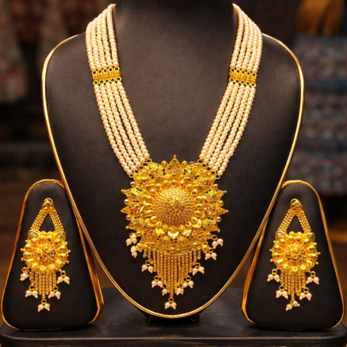 Pearl Royal Gold Plated Necklace Set